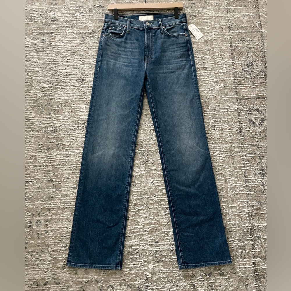 MOTHER Women's Straight Leg Jeans - Dark Blue - Picture 5 of 17